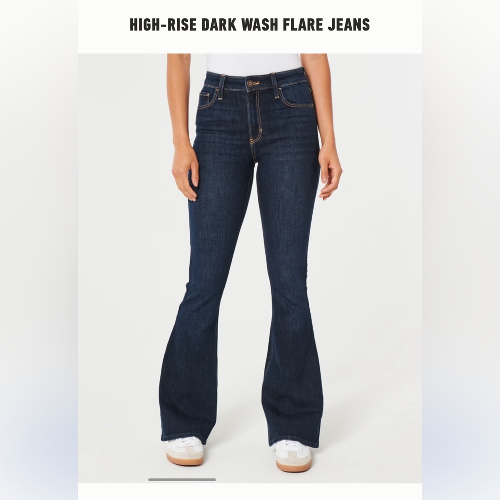 Hollister High-Rise Dark Wash Flare Jeans